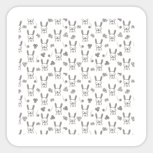 Monochrome Bunnies Sticker